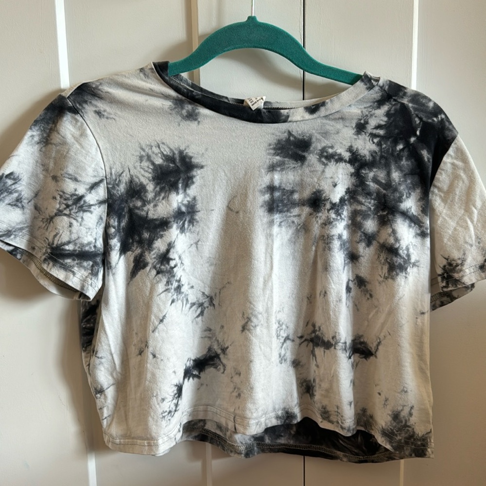 Tye dye workout cropped shirt